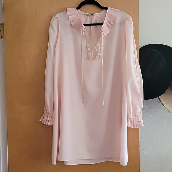 AUTHENTI-Chloé Lingerie Sleepwear/slip Dress Mini Vintage 1970s Baby Pink size L - Picture 13 of 16